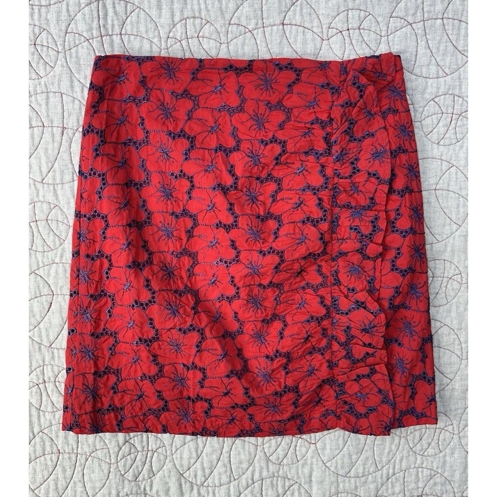 NWT Francesca's Jun & Ivy Red Floral Ruffle Skirt & Navy Ruffle Skirt Small